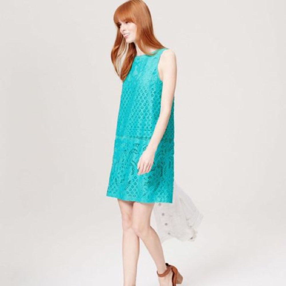 LOFT Turquoise Lace Dress